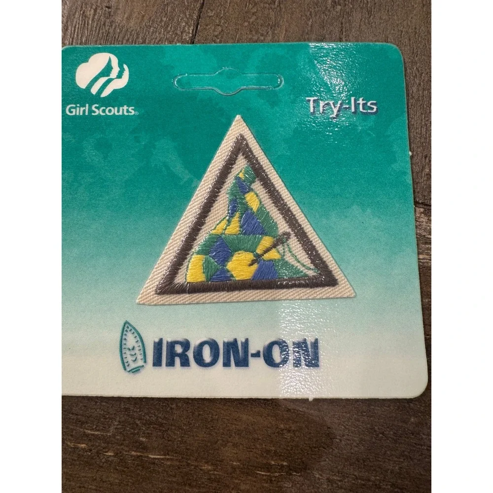 Vintage Girl Scouts Brownie Try-It Stitch It Together Badge NOS Iron-On #59172